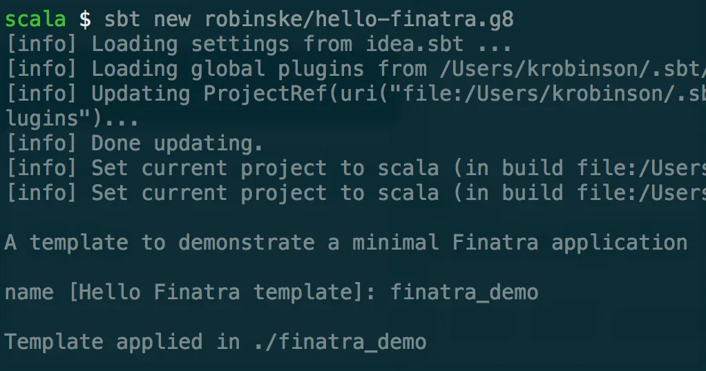 sbt terminal command